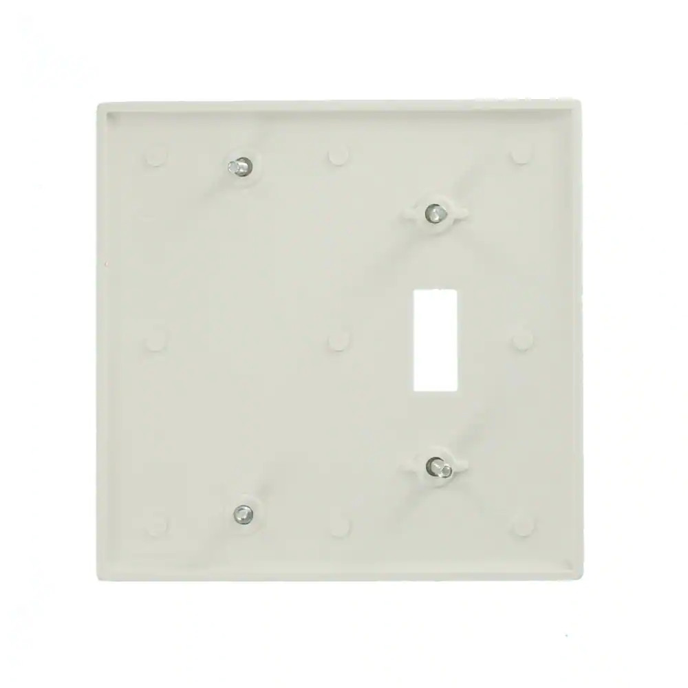 White 2-Gang 1-Toggle/1-Blank Wall Plate (1-Pack)
