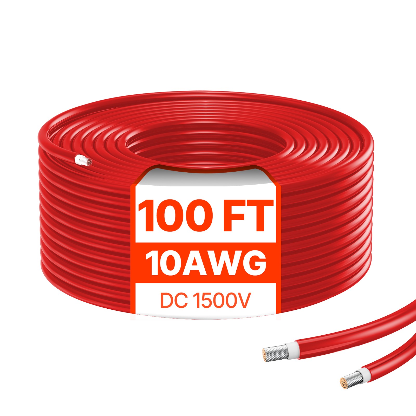 Uimoso 100FT Solar Panel Extension Cable 10AWG Waterproof PV 6mm² Cable Red