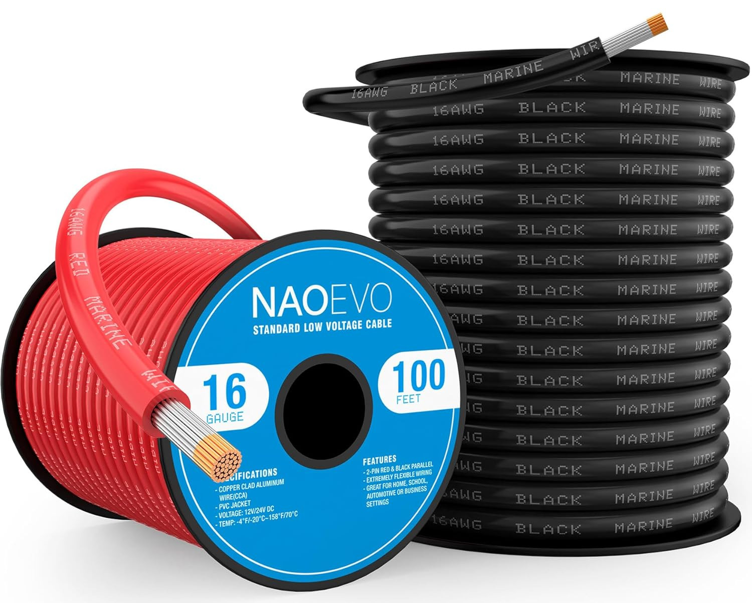 16 Gauge Marine Wire, 16 AWG Tinned Copper PVC Marine Grade Wire, IP68 Waterproo