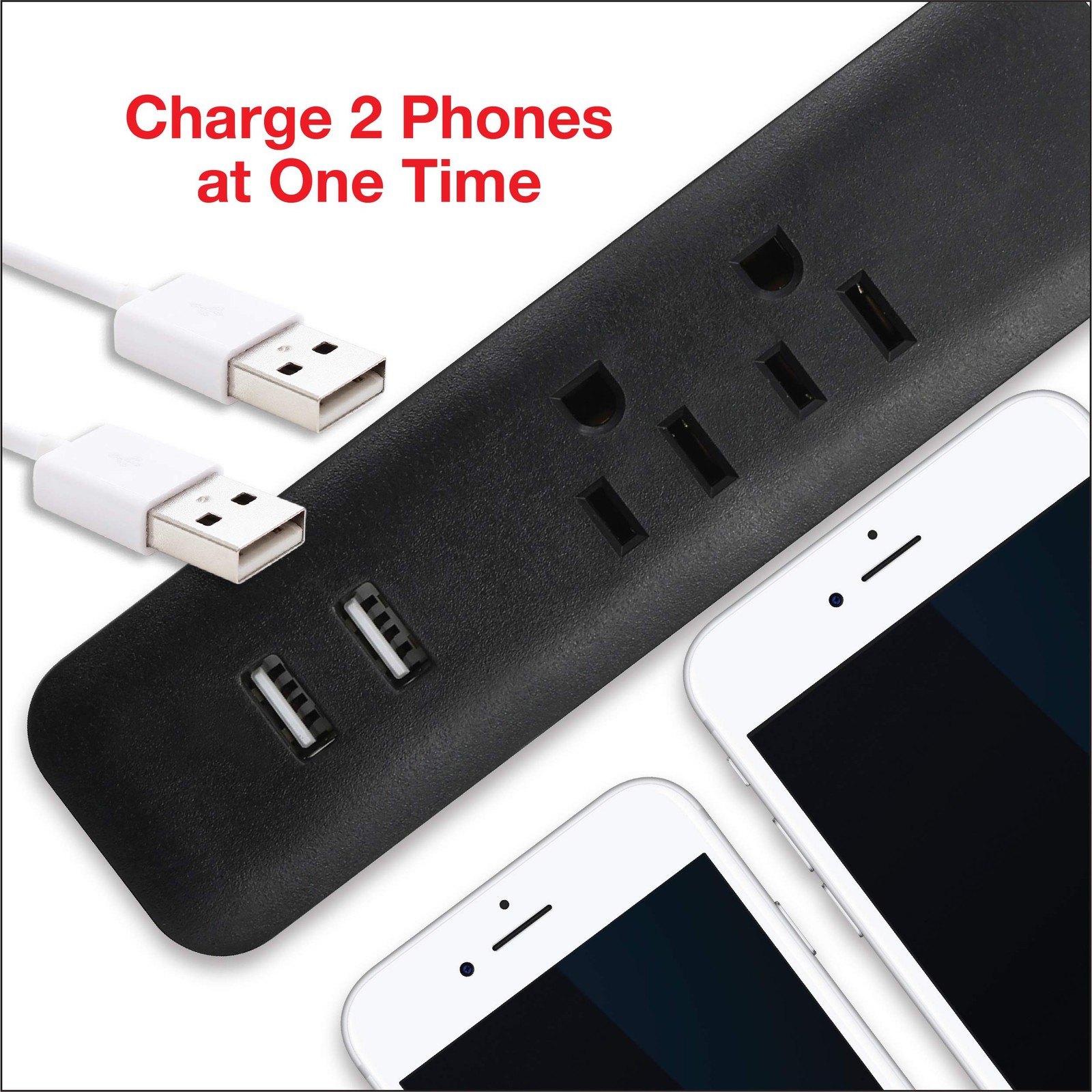 Clear Power 6 ft 2 Outlet + USB Charger Designer Fabric Indoor Flat Plug Exte…