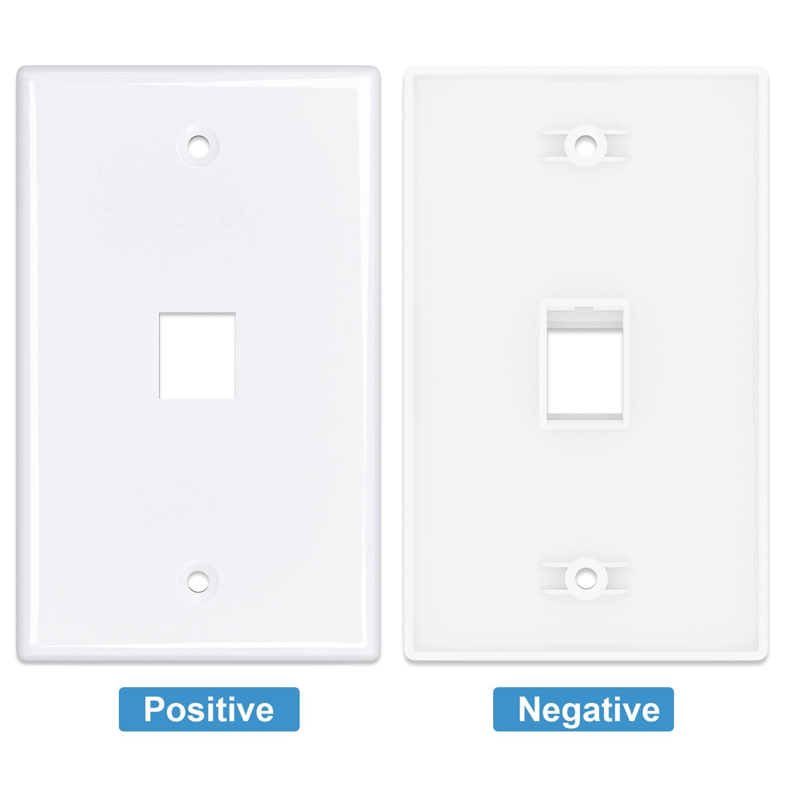 2Pack Cat6 Ethernet Wall Plate with 1Port Keystone, Blue