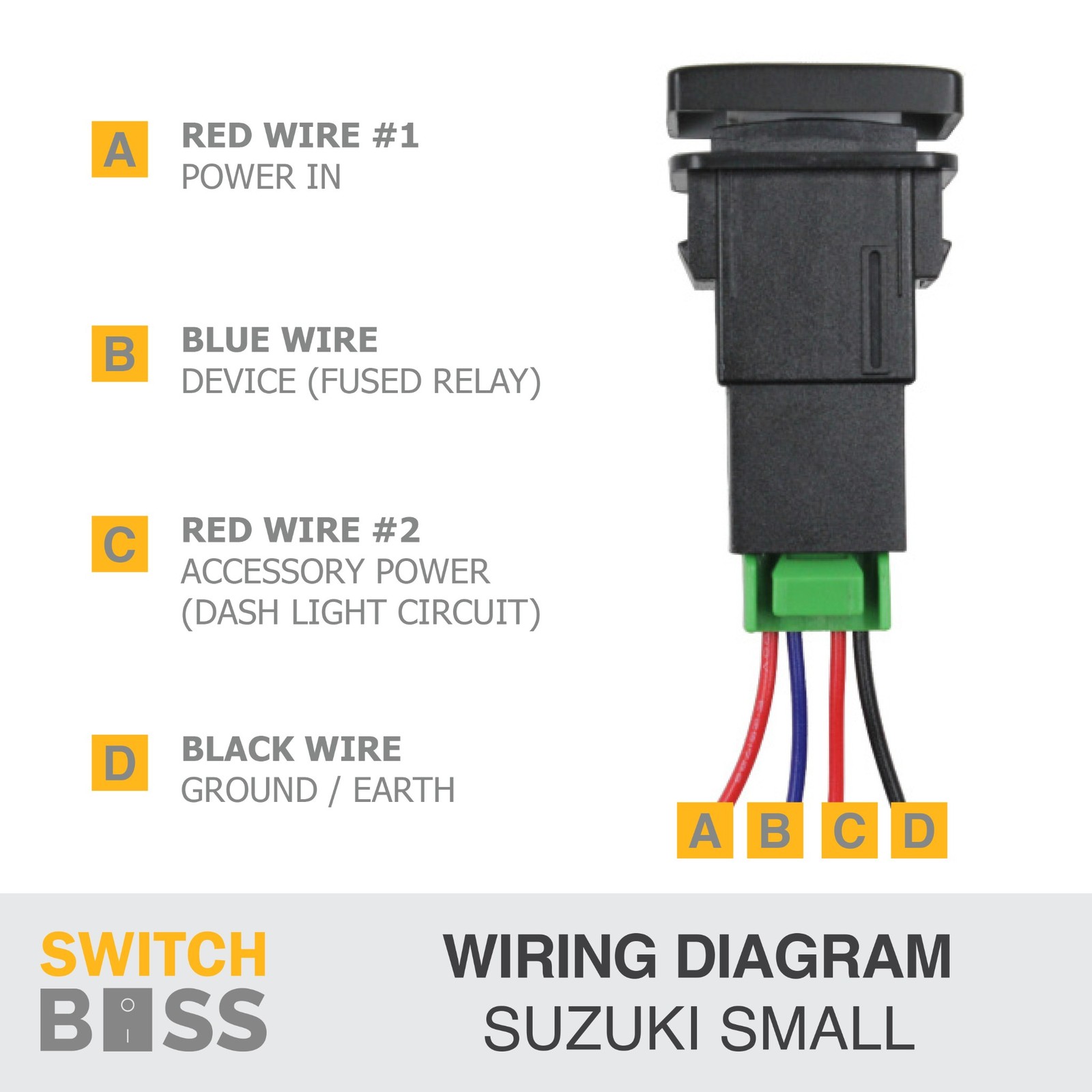 Push Switch 50 STYLES RED LED suit Suzuki Jimny SMALL OEM Replacement JB74 JB64