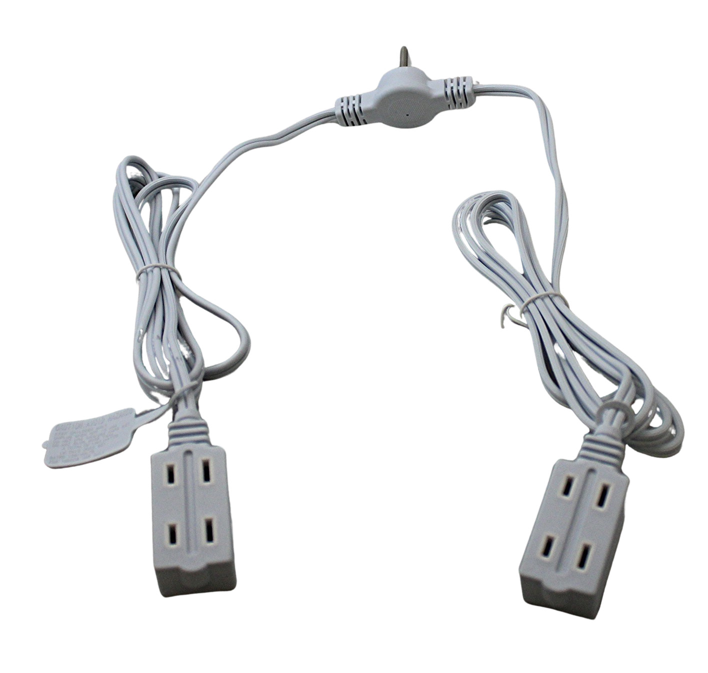 12 Ft Twin Extension Cord – 6 Feet on Each Side, Multi Outlet 3 Prong USA Plug