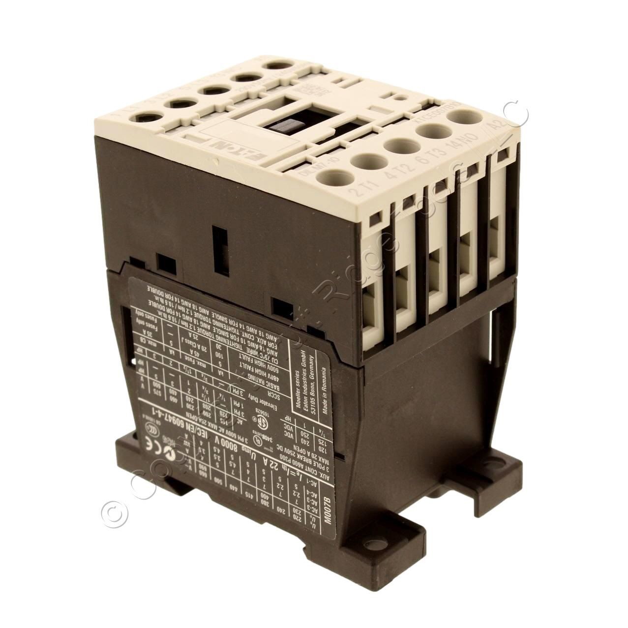 Eaton AC Non-Reversing IEC Contactor XT Series 3P 7A B-Frame 1NO 230V 50Hz Coil