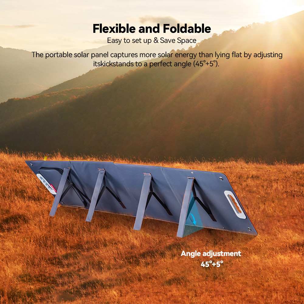 Flashfish 100W Portable Solar Panel for Power Station for Camping RV Refurbished