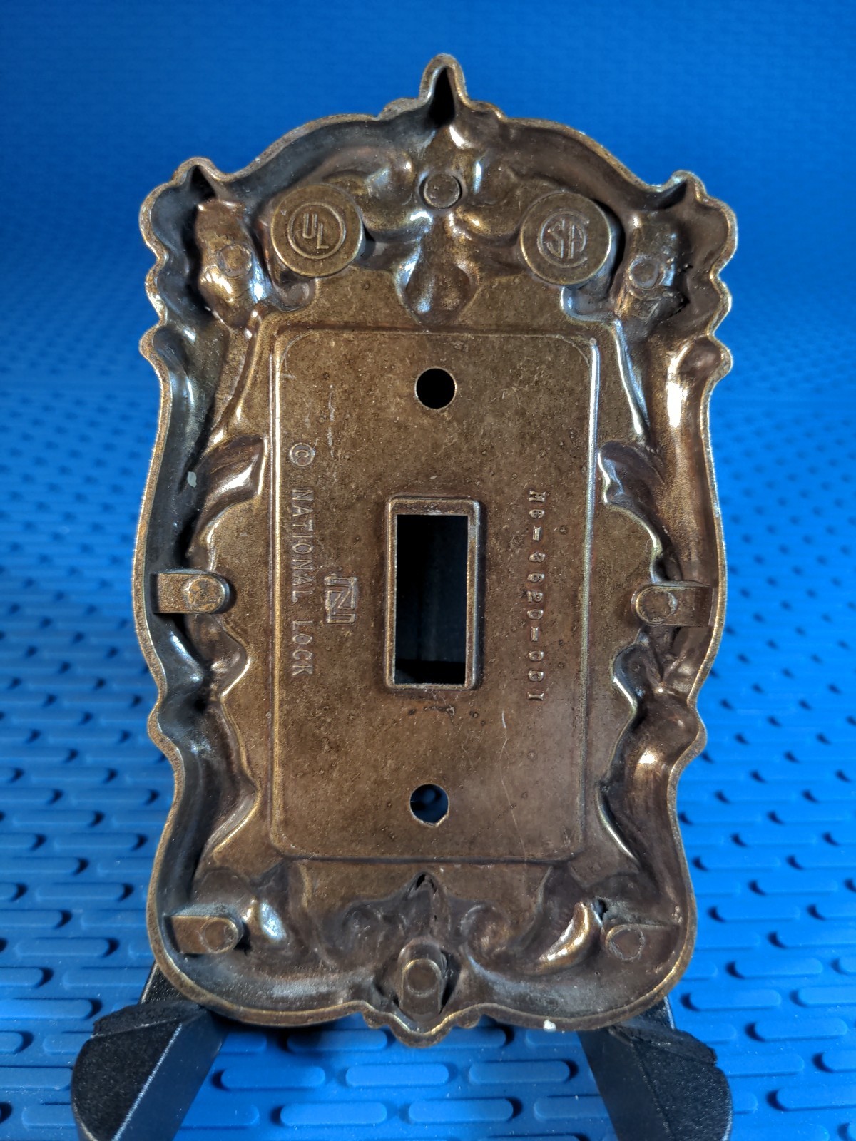 National Lock Vintage Decorative Metal Switch Wall Plate Brass Color