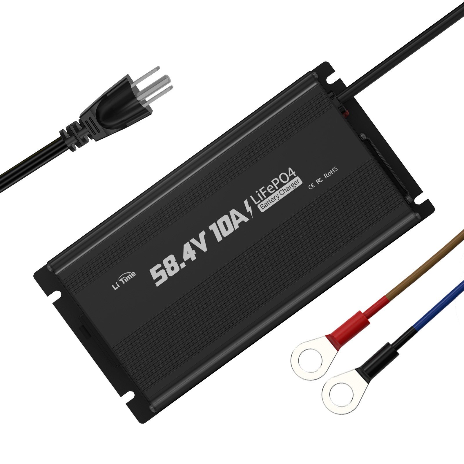 LiTime 58.4V 48V 10A Smart Charger for 51.2V LiFePO4 Lithium Battery-Refurbished