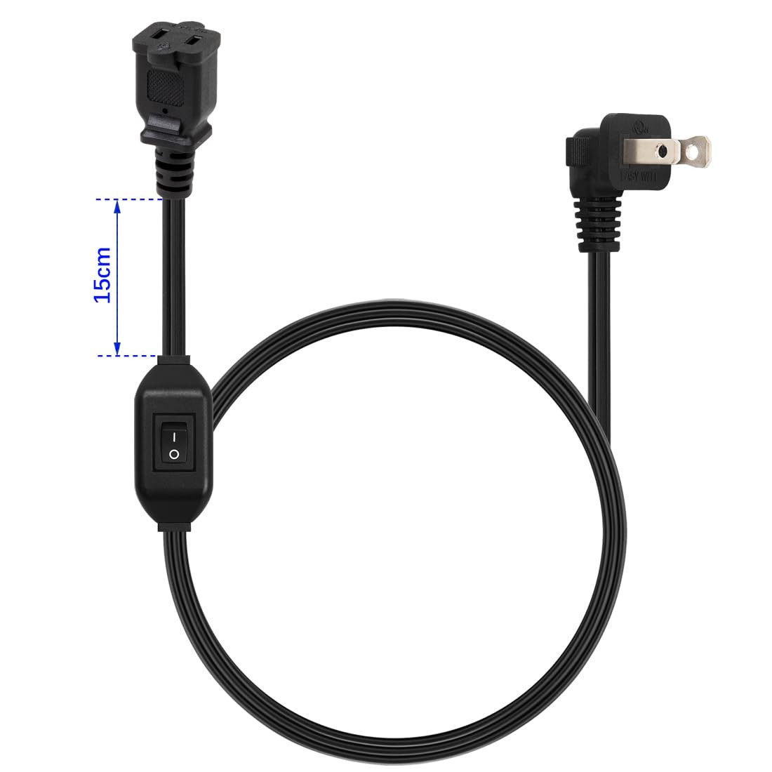 [6-Feet] On Off Switch Extension Cord, Right Angle 2-Prong Polarized Extensio…
