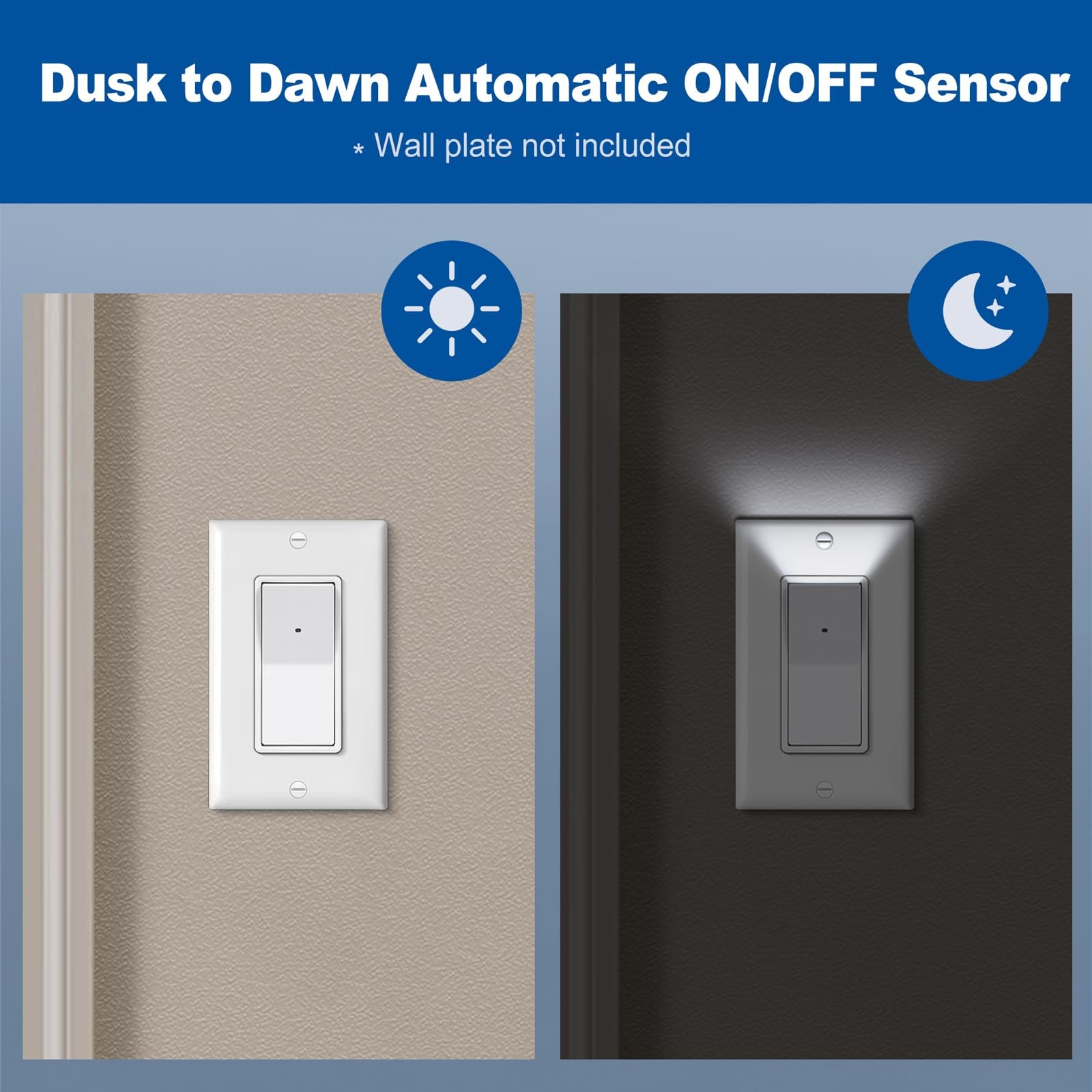 CML Illuminated Light Switch, 5 Pack Decorator Rocker Paddle Interrupter with…
