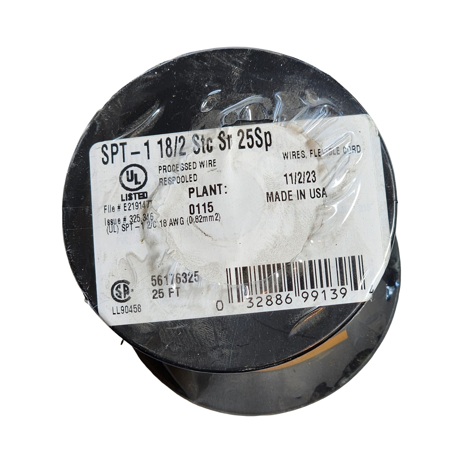 3-Pack Southwire SPT-1 18/2 Clear Silver Stranded Lamp Wire Flexible Cord 25 ft