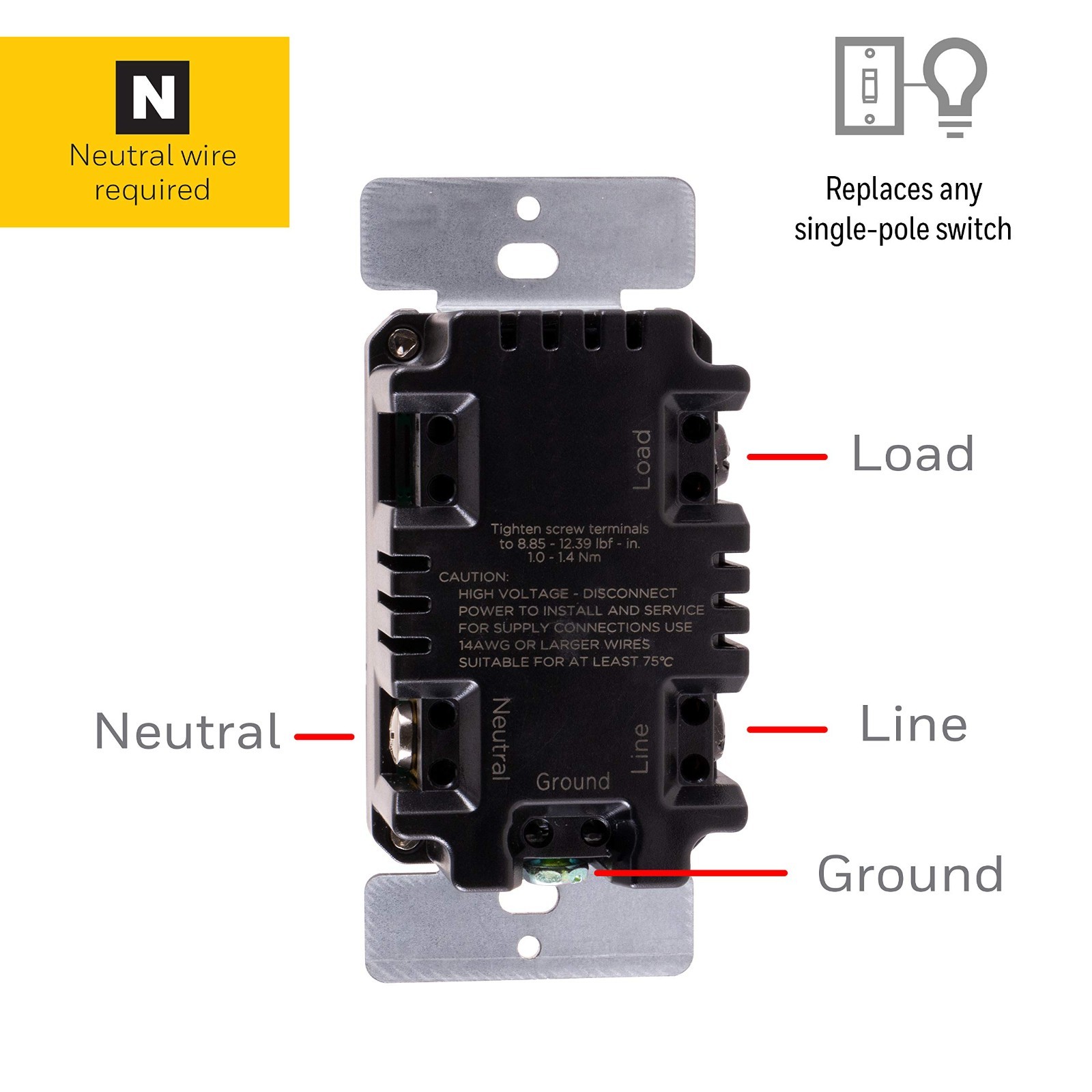 In-Wall Push-Button Timer Switch 2 Pack, Countdown 5-15-30 Min/1-2-4-6-8 Hr, Neu