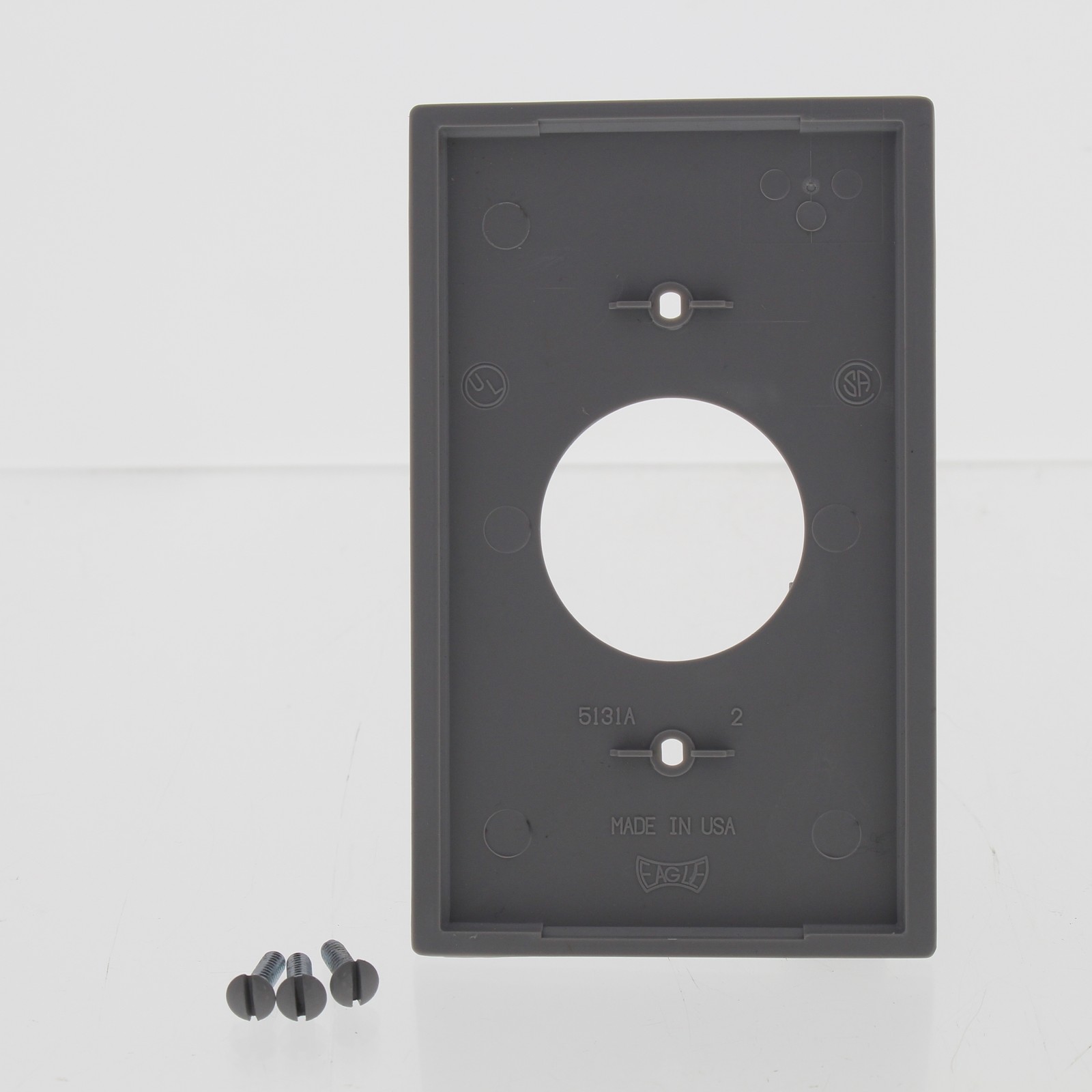 Eagle Gray 1-Gang 1.406″ Single Receptacle Outlet Cover Nylon Wallplate 5131GY