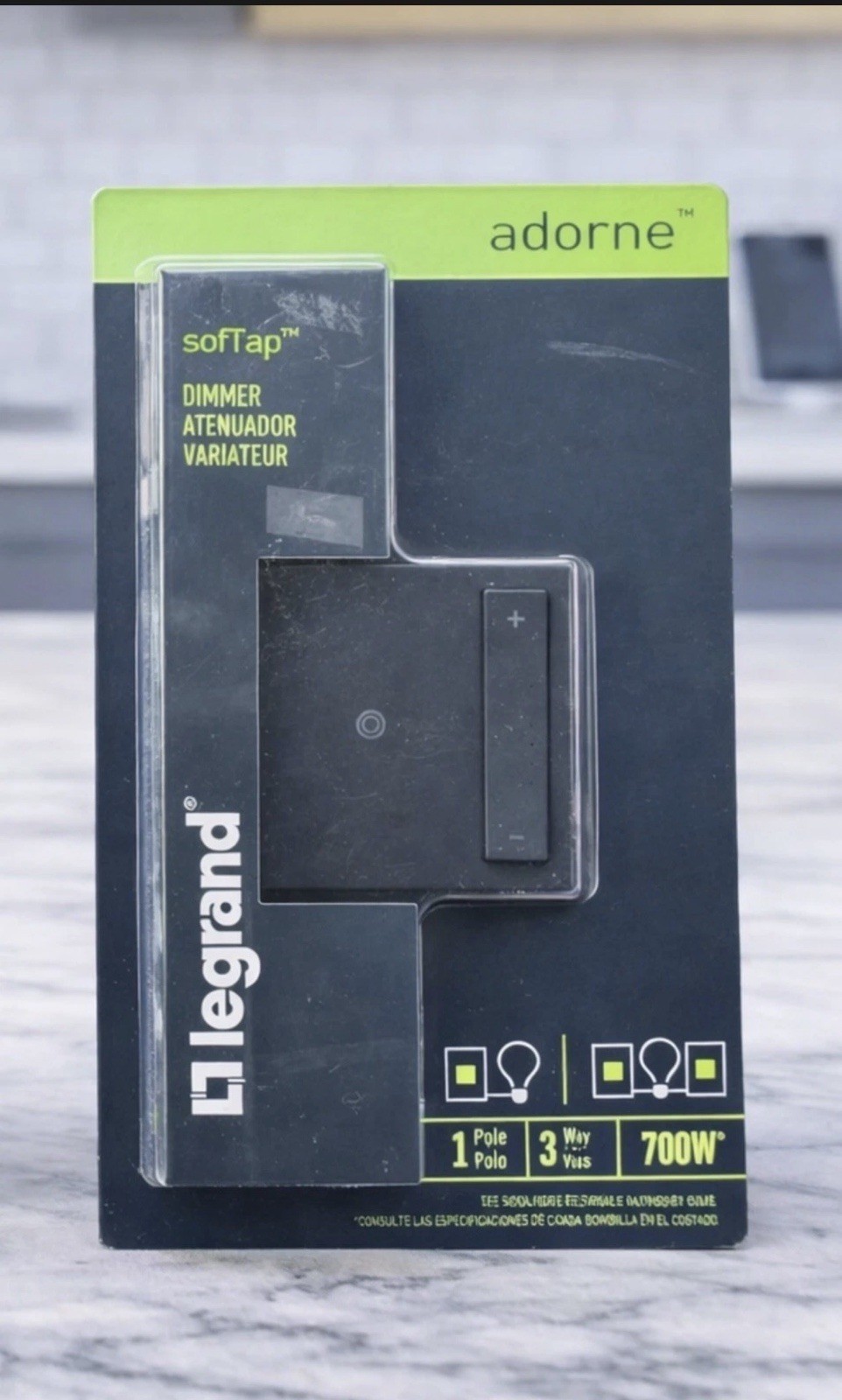 Legrand Adorne Dimmer SofTap 700w ADTP703TUG4 w/MICROBAN – Graphite