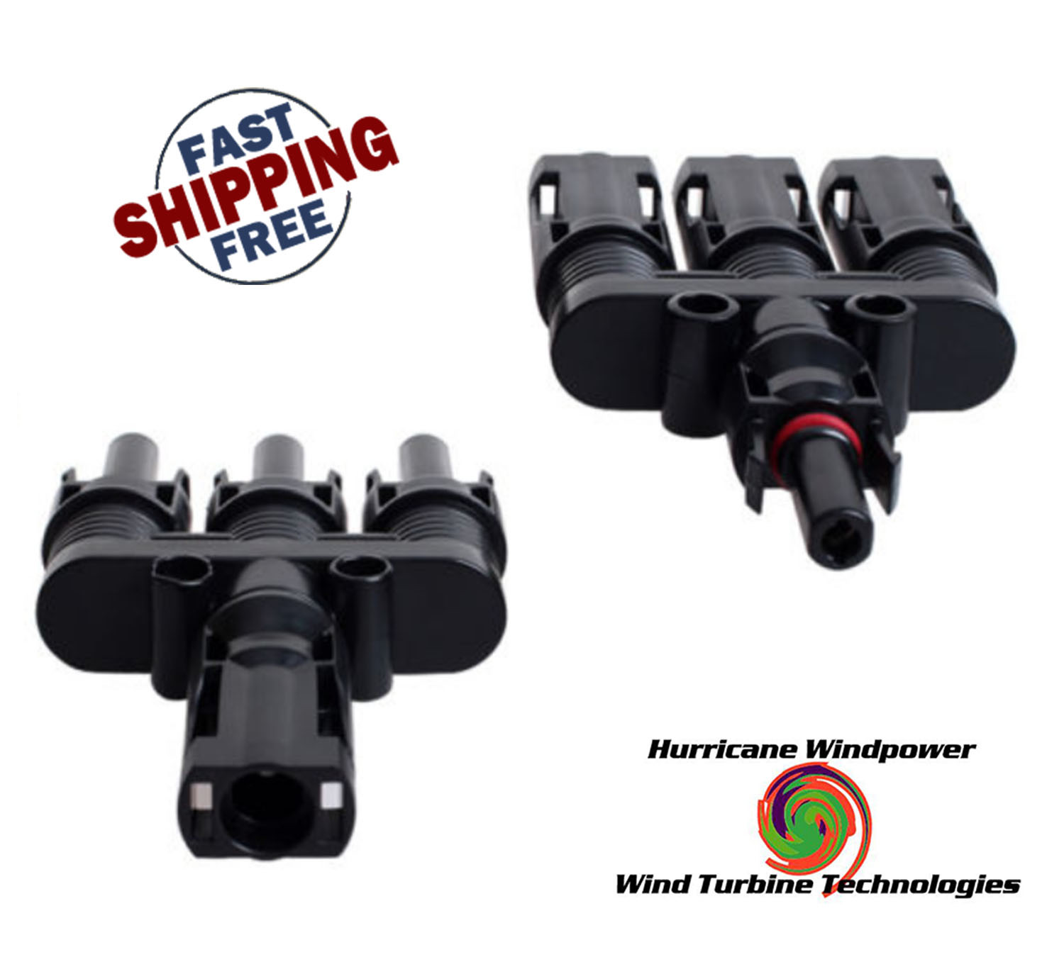 1 Pair T Style Solar Branch Connector 3 to 1 Branch Connector Solar Panel
