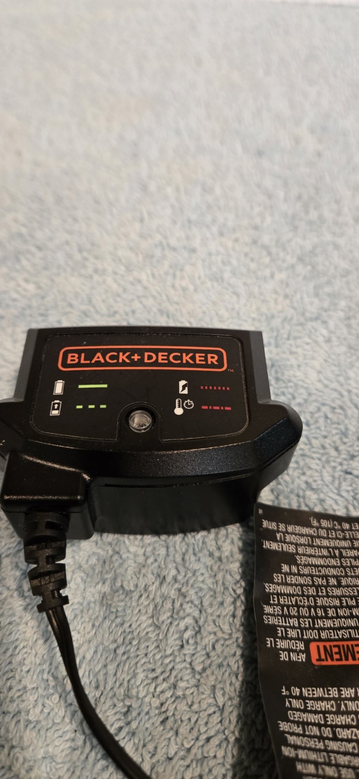 BLACK+DECKER LCS1620B Black 20V MAX Lithium Battery Charger Digital Indicator.
