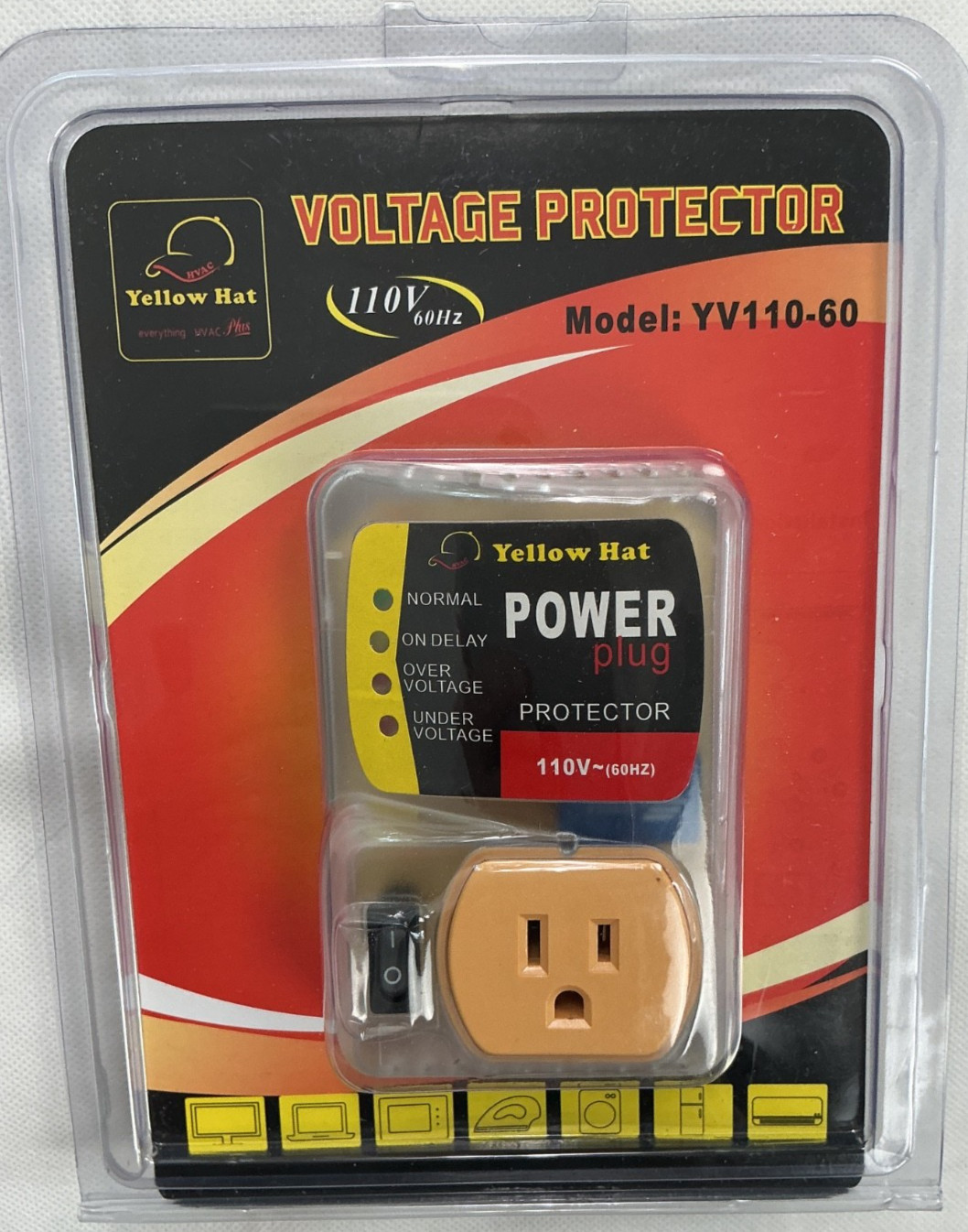 Yellow Hat YV110-60 110V 20 Amp Pluggable Voltage Protector Home Appliance NEW