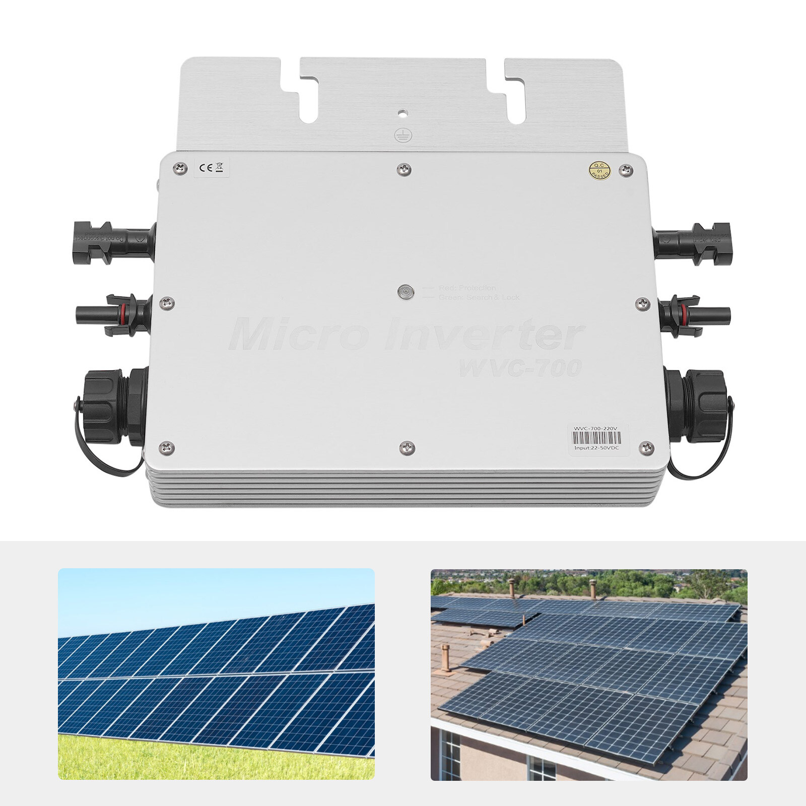 IP65 Micro Inverter Solar Grid Tie Micro Power Inverter Kit 120V 700W Waterproof