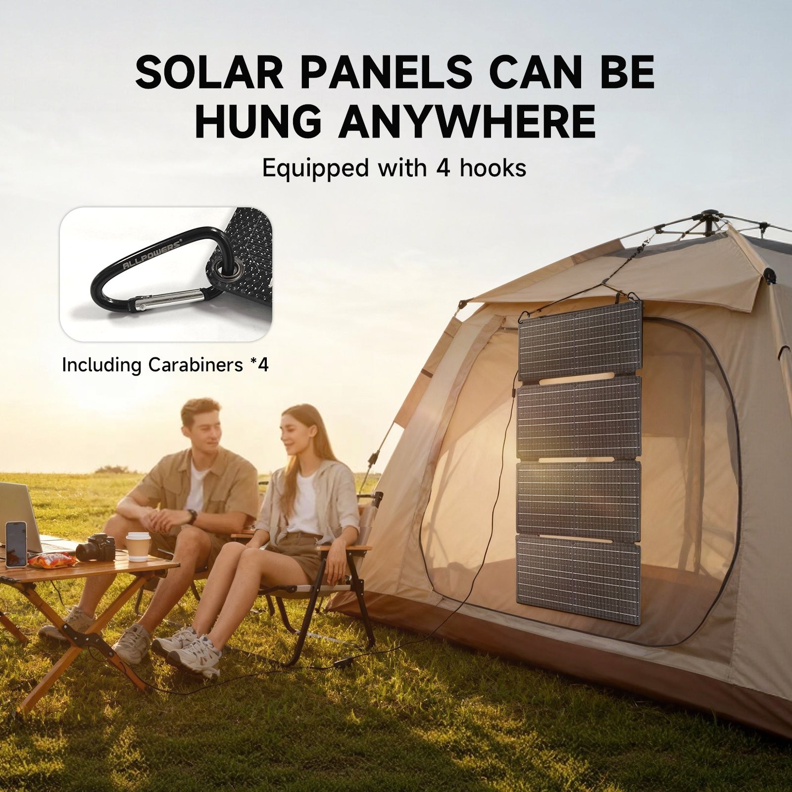ALLPOWERS Portable Solar Panel 60W Foldable Solar Panel Charger for Camping Trip