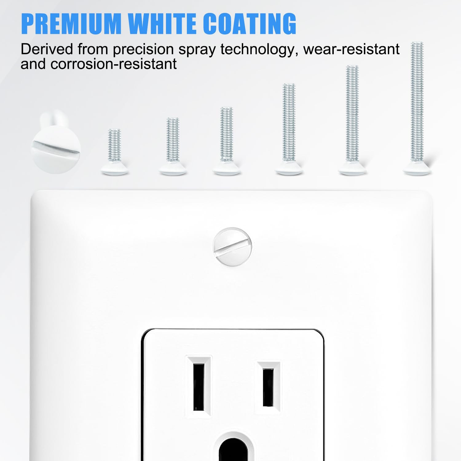 130 Pack White Outlet Screws 6-32 Thread, Wall Plate Screws for Electrical Cover