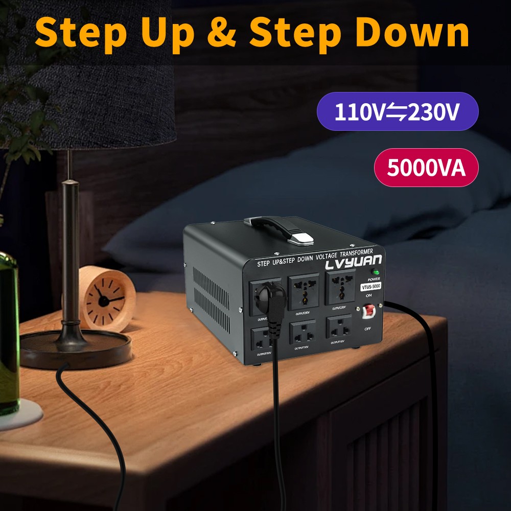 5000W Peak Step Up &Down Voltage Converter Transformer 110V to 220V 220V to 110V