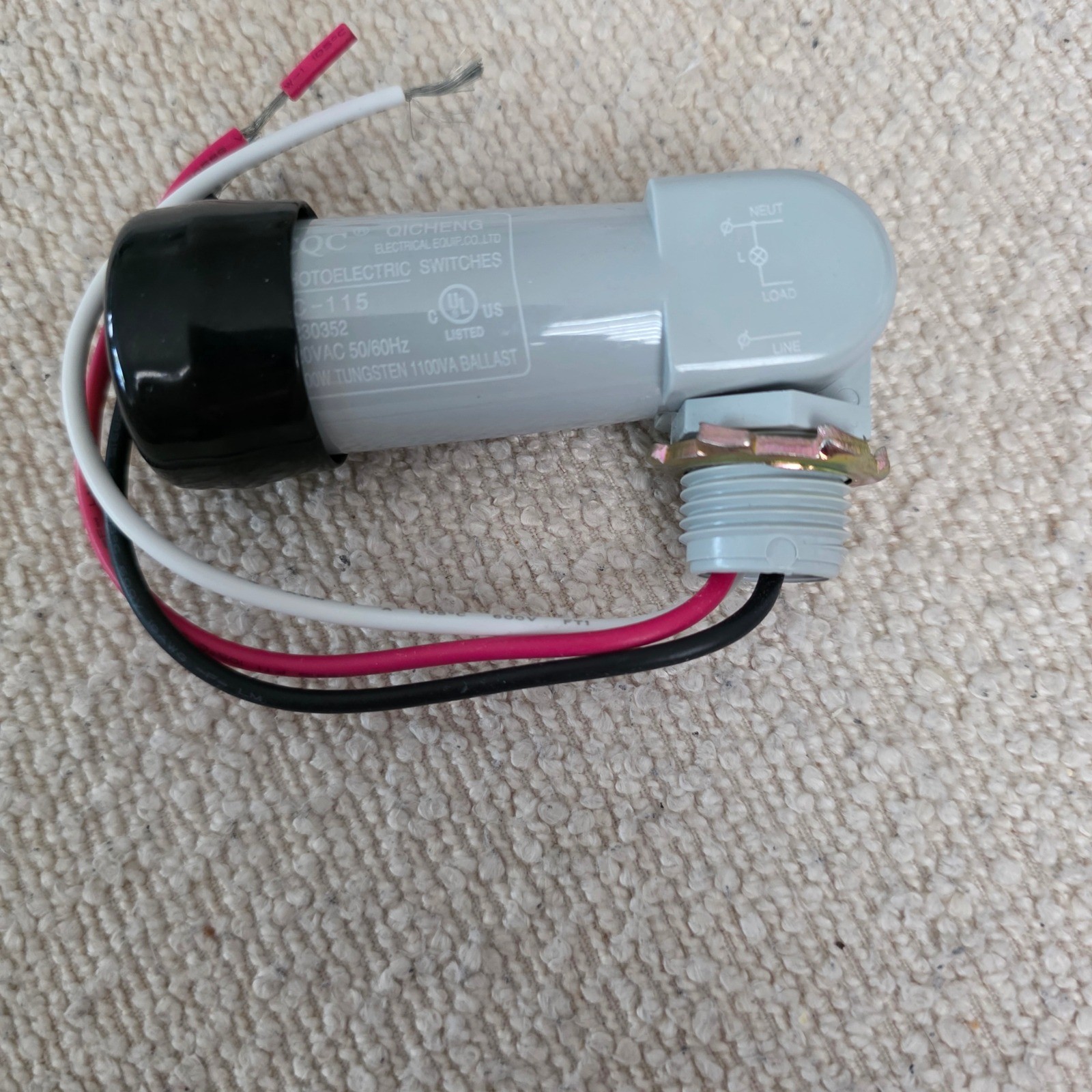 Sunlite Photo Control Sensor Qicheng LC-115 Photoelectric Switch 120V 1800W Gray
