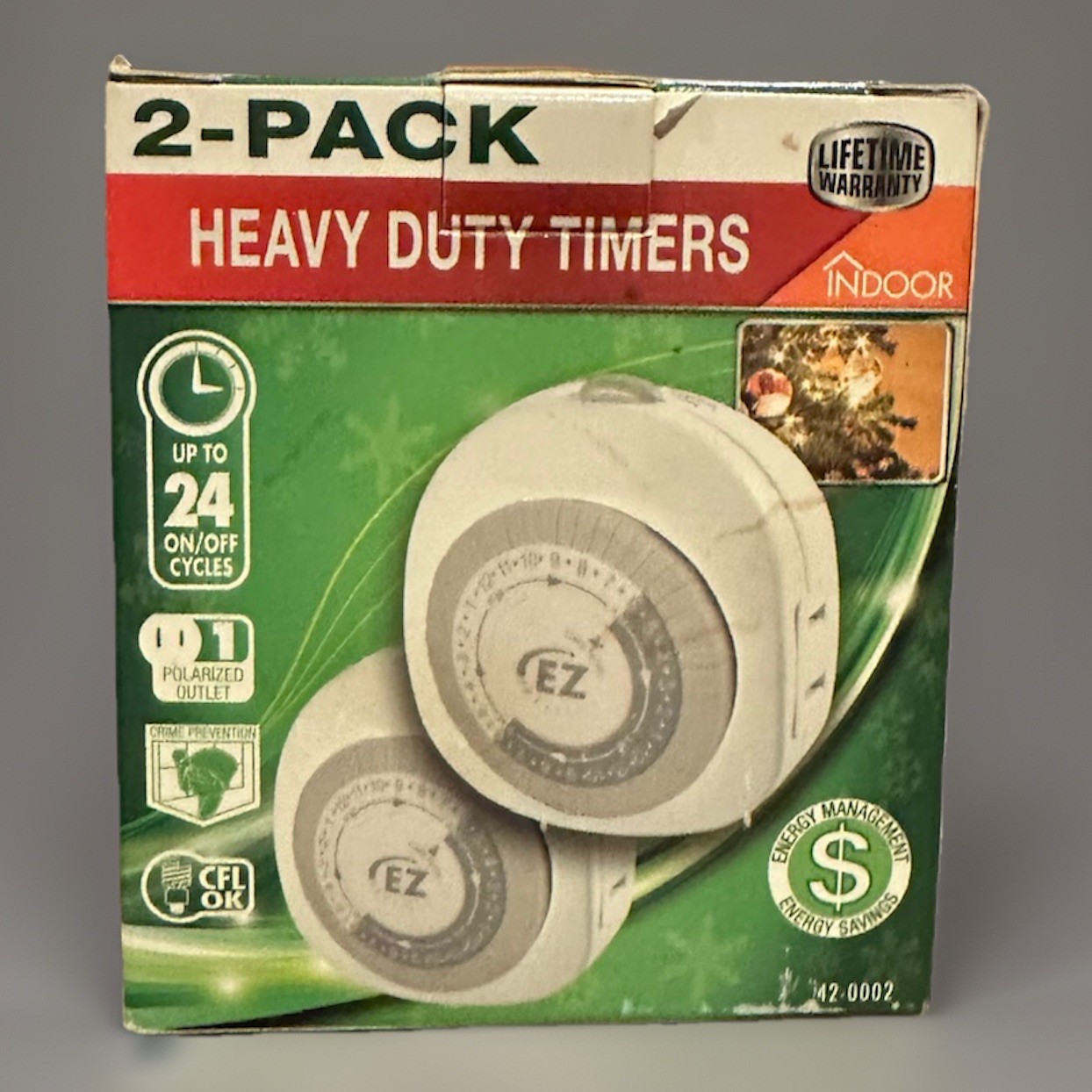 2 Pack Indoor 24Hour Mechanical Outlet Timer In Wall Timer Switch 15A 125V 60Hz