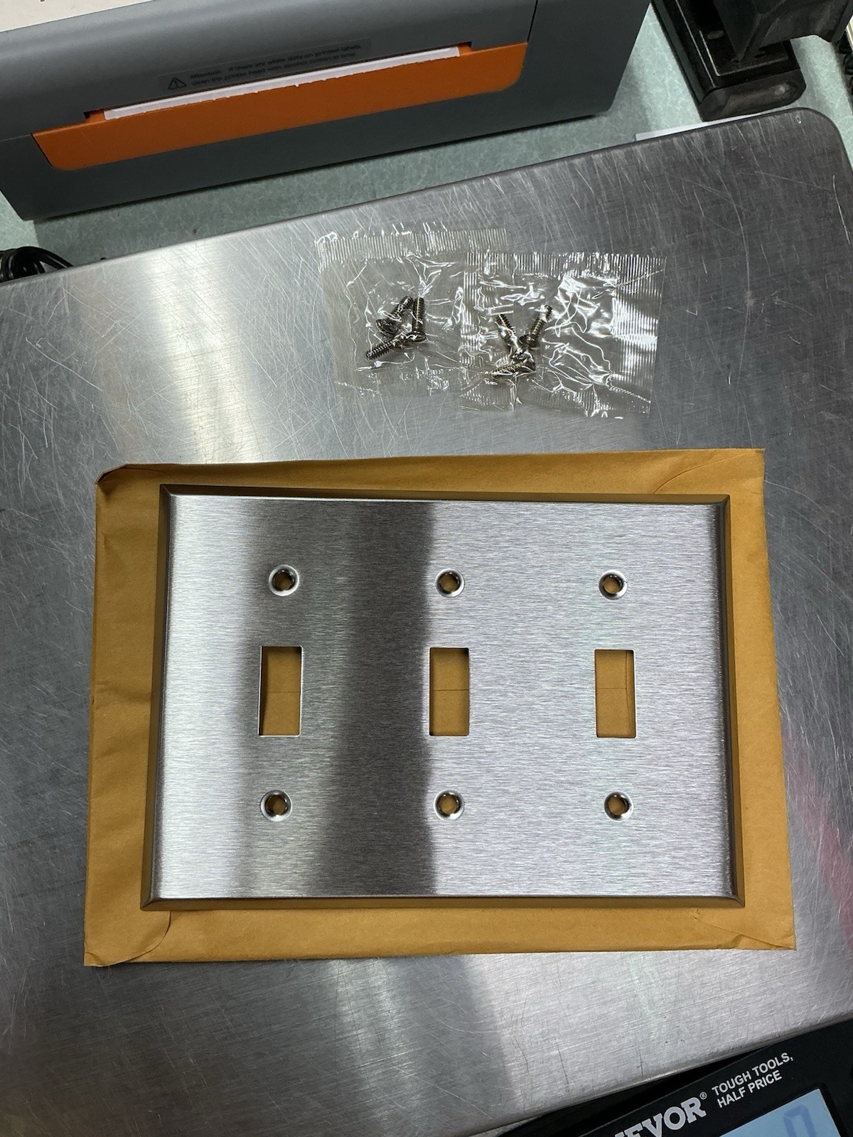 (1 pc) NEW Toggle Switch 3-Gang Brushed Finish Stainless Steel Wall Plate Cover