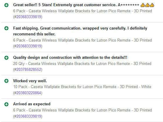 15 Pack – Bulk Wallplate Brackets for Lutron Pico Remote – Lifetime Warranty!!