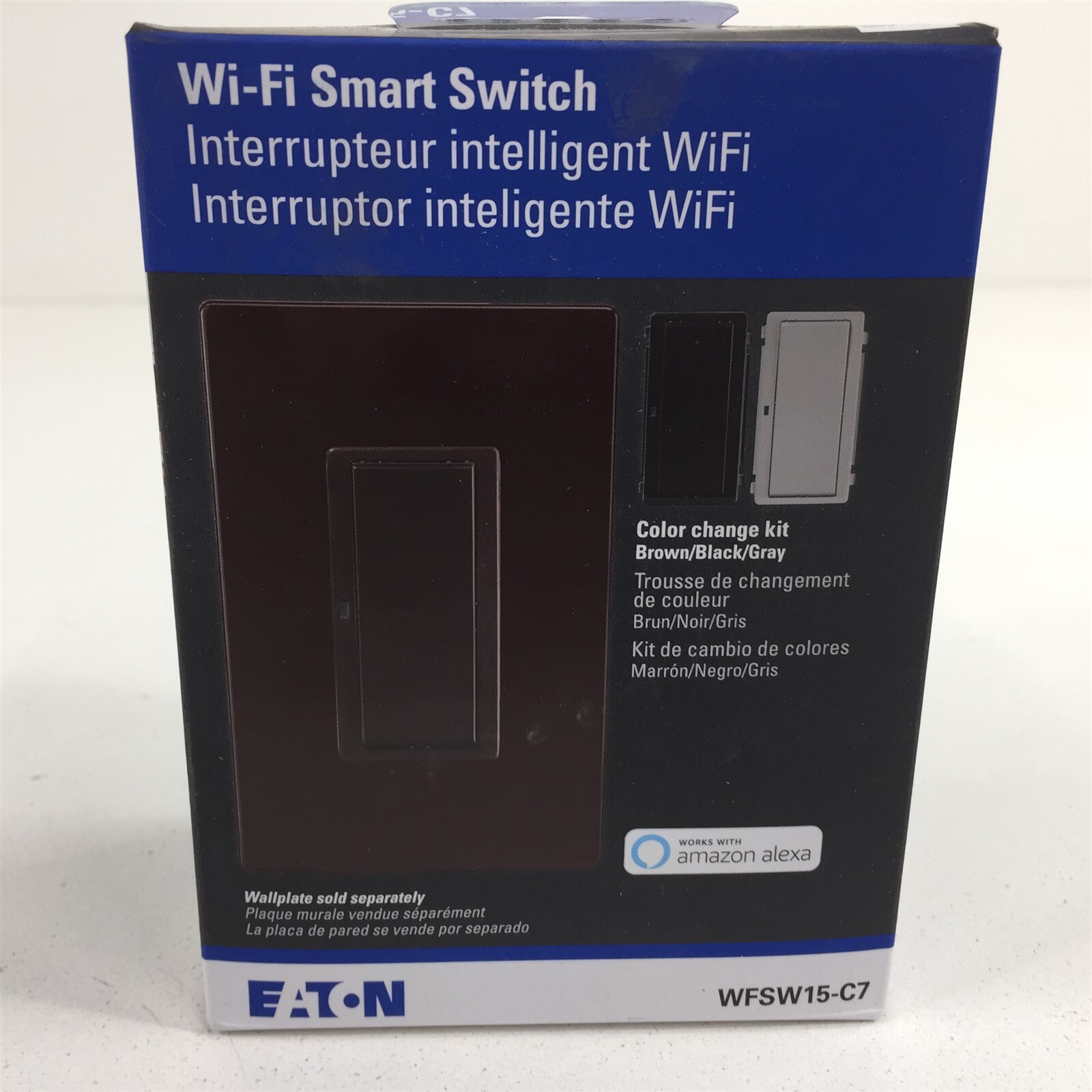 Eaton WFSW15-C7 Wi-Fi Smart Switch Brown Black Gray WFSW15-C7-SP-L Single/3 Way