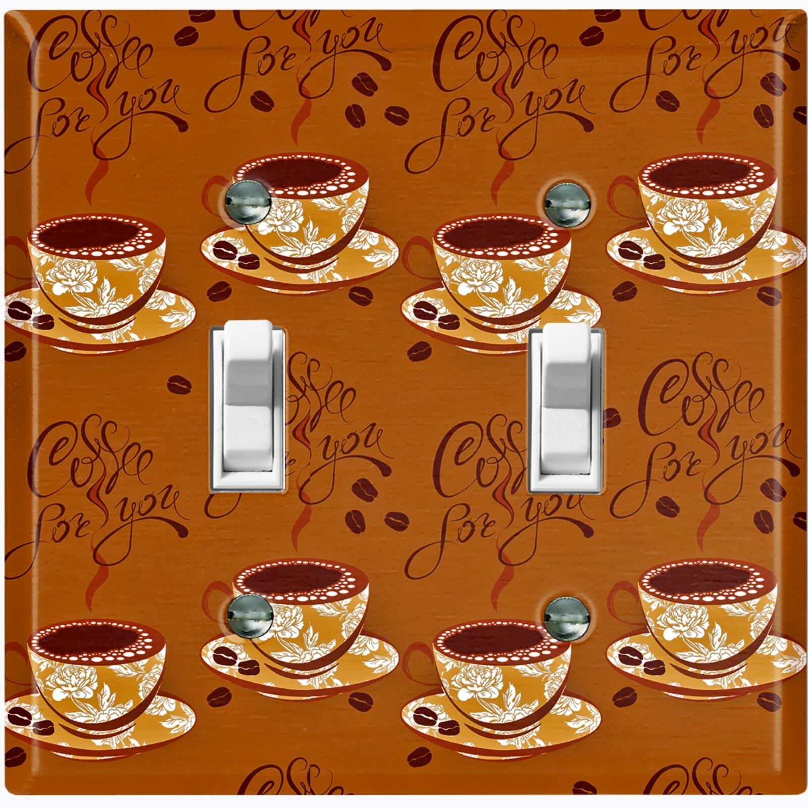 Metal Light Switch Cover Wall Plate Kitchen Mocha Coffee For You COF002