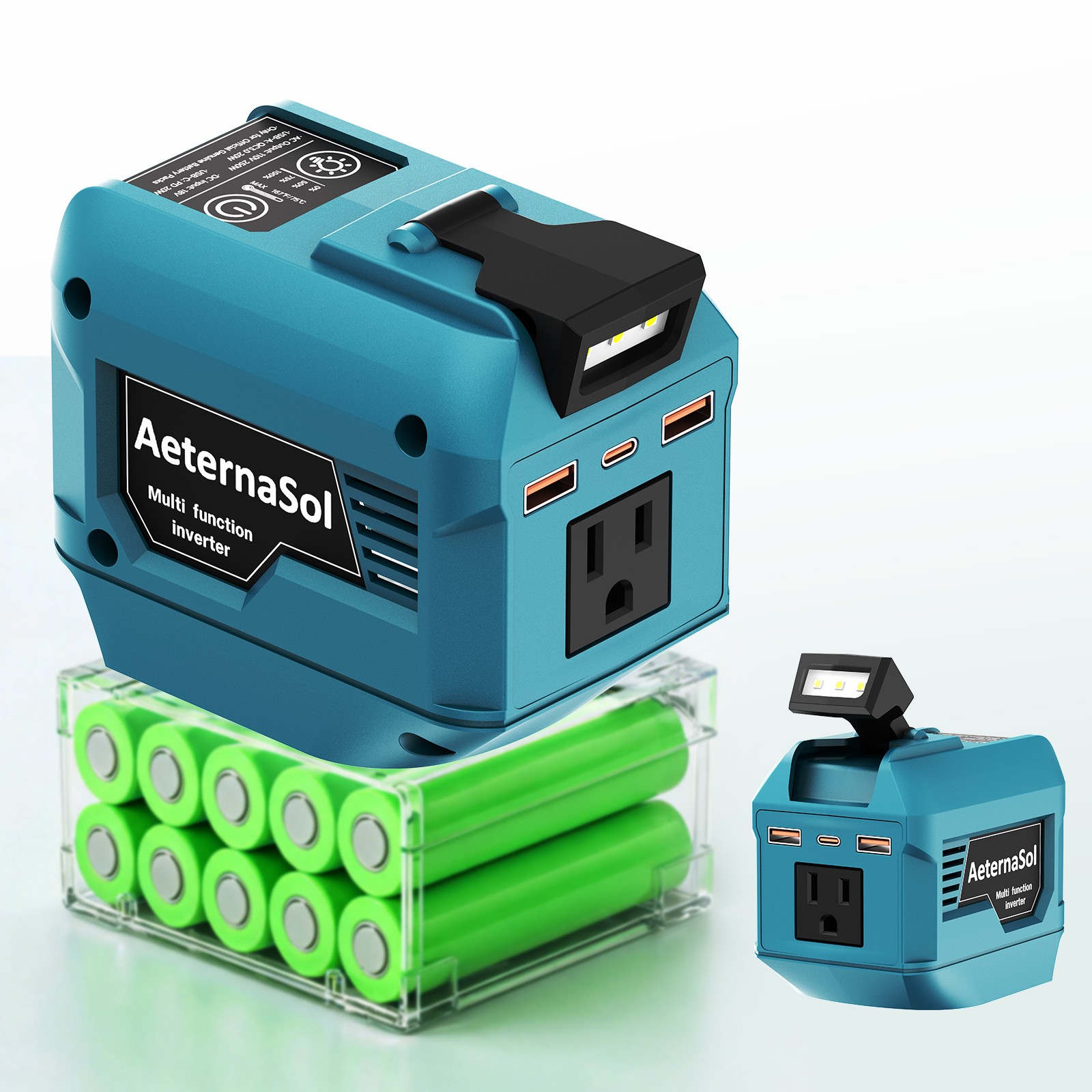 AeternaSol Power Inverter Peak 500W Portable Power Supply for Makita 18V Battery