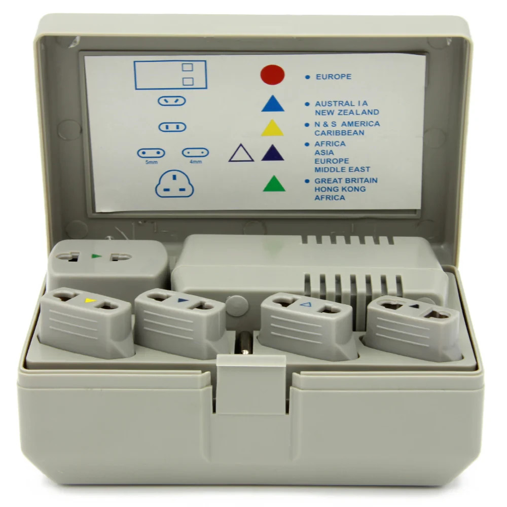 Worldwide Travel Voltage Converter Selectable 50W/1600W with 5 Plug Adapters Kit