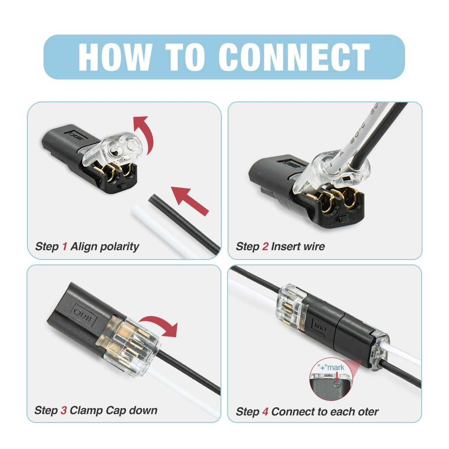 Double-Wire Plug-in Connector, Low Voltage Wire Connector with Locking Buckle…