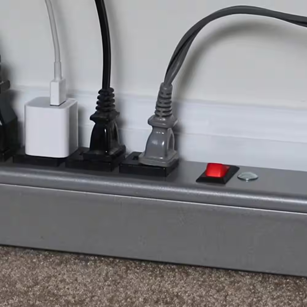 Wiremold 6-Outlet 15 Amp Compact Power Strip with Lighted On/Off Switch and 15 F