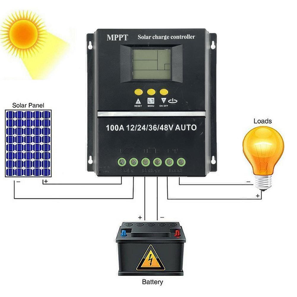 2PC 4000W 100A MPPT Solar Charge Controller 12V 24V 36V 48V Battery PV Regulator