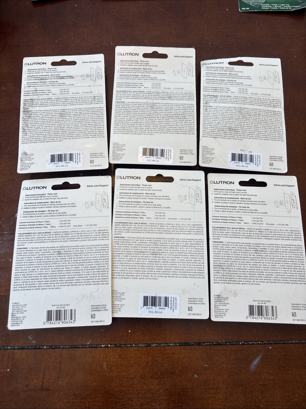 Lutron DALIA Light Almond Round SoftGlow Replacement Dimmer Knob Kit (6 Pack)