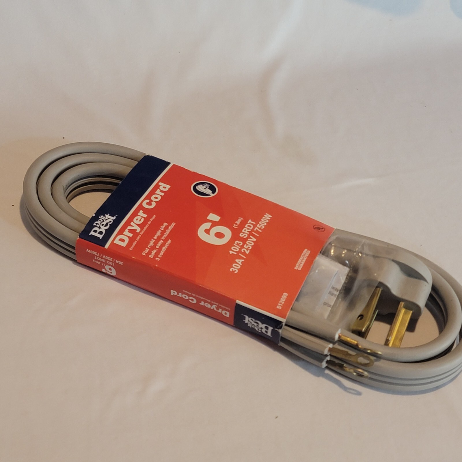 Do it Best 6 Ft. 10/3 30A 250V 7500W Dryer Cord DRC-SRDT-103-6