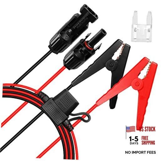 12AWG Solar Panel Connector Cable to Battery Clip – Solar Panel Connector Cable