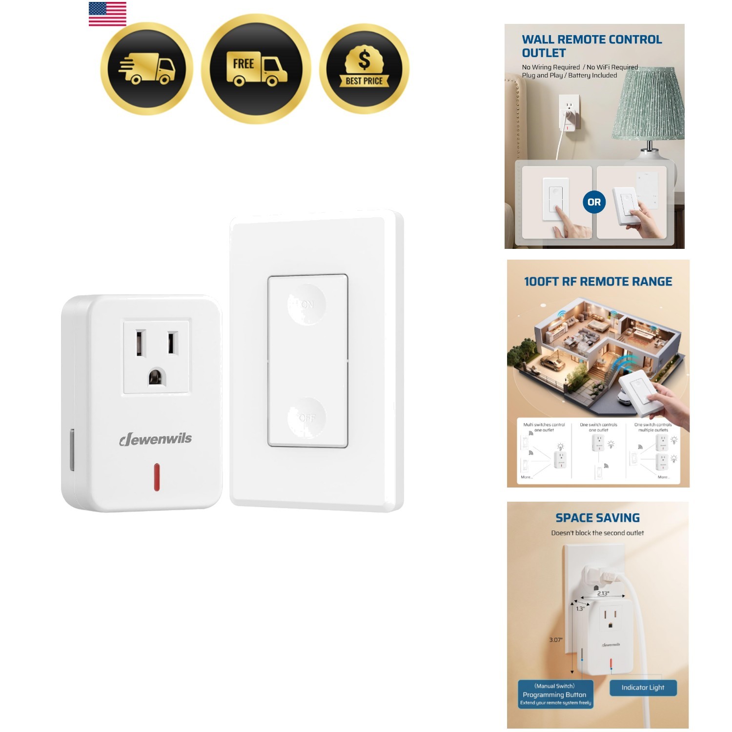 Remote Control Outlet Wireless Wall Mounted Light Switch, Electrical Plug in …