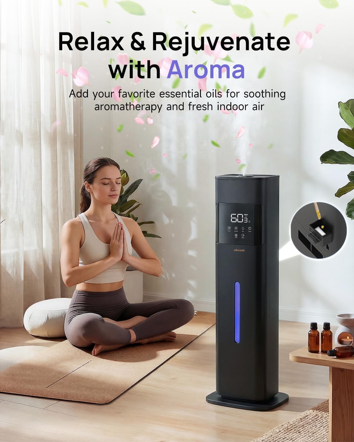 Humidifier Large Room, 2.1Gal/8L Cool Mist Humidifiers for Bedroom 500 sq…