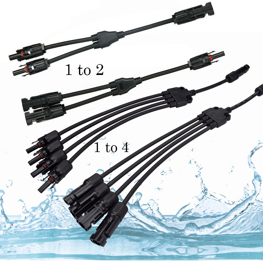 Y Branch Connector Cable Extension 1 to 2/4 Parallel Adapter Cable Wire Plug Kit