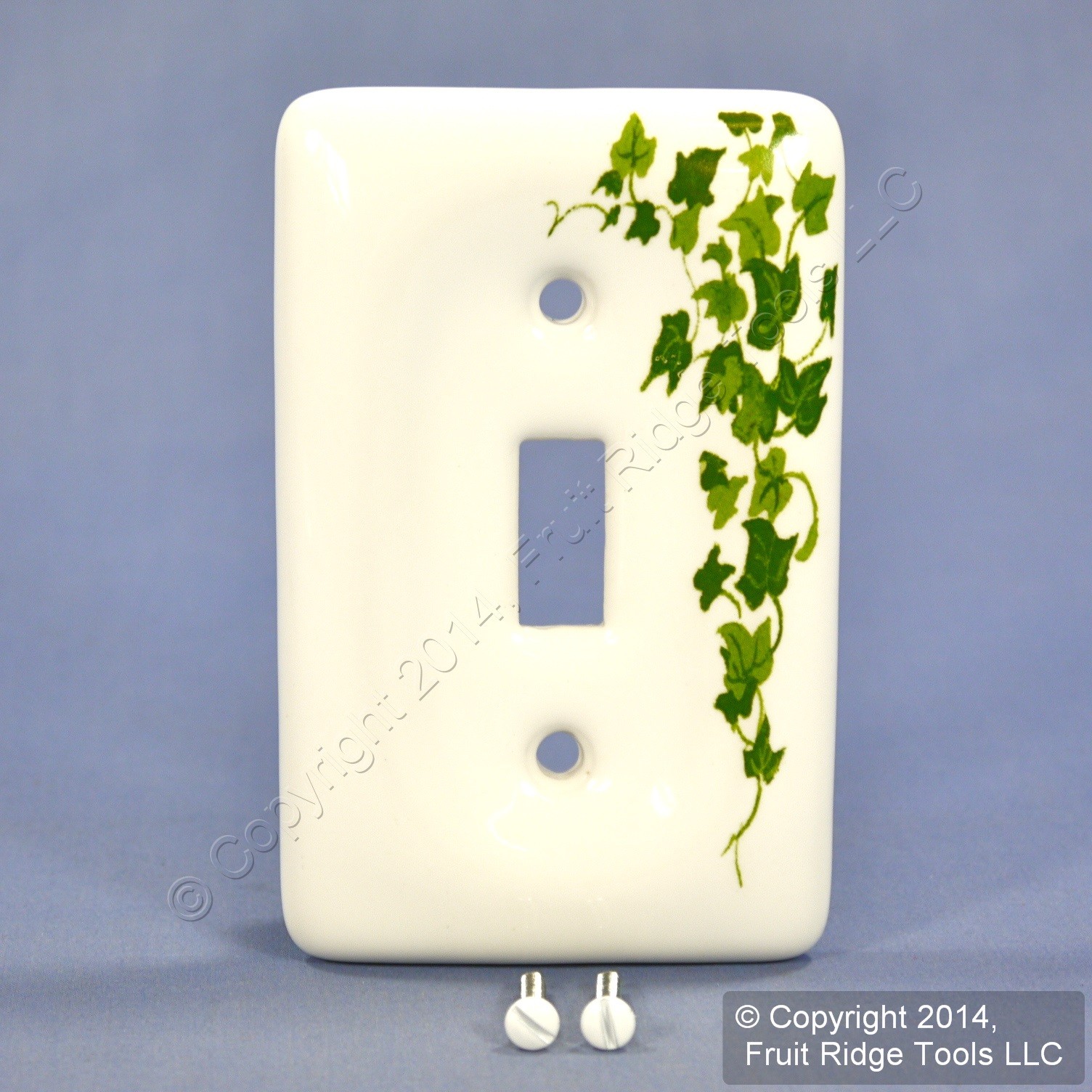 Leviton 89501-GRN Green Vine 1-Gang Toggle Switch Ceramic Standard Wallplate