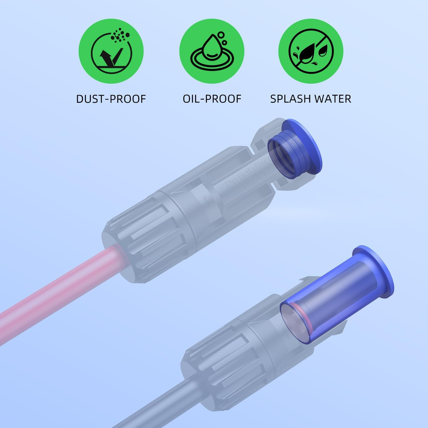 300 Pairs Solar Connector Caps, Obvious Color Weather Resistant Dust Male and Fe