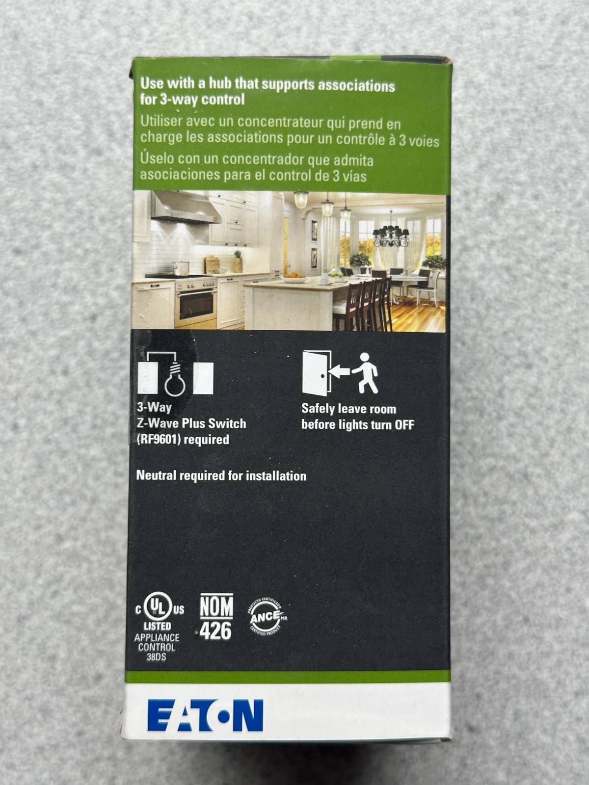 NEW EATON RF9617DW Z-Wave Plus Wireless Accessory Switch, White