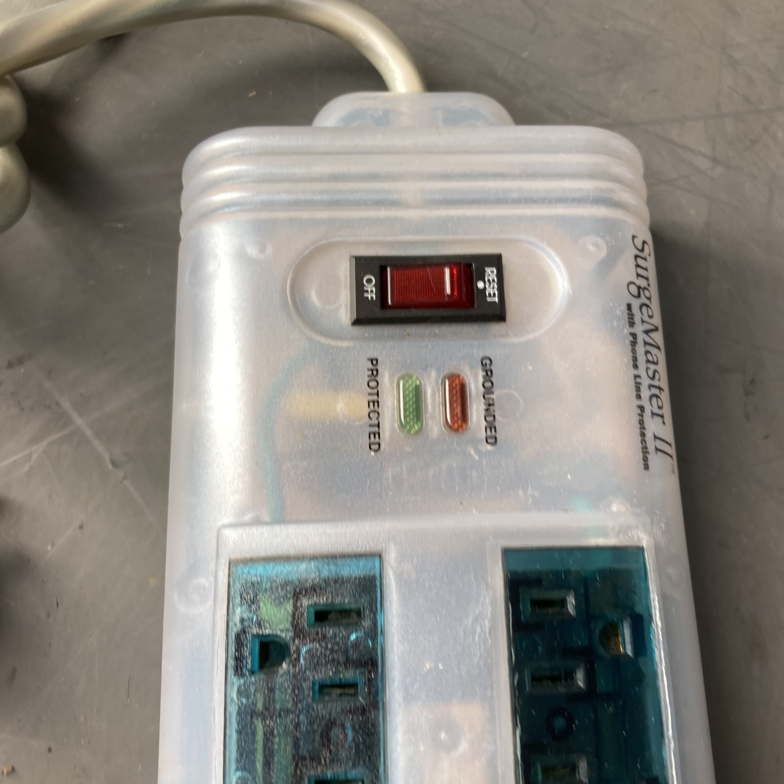 Belkin SurgeMaster II Transparent Blue Y2K Bondi Blue 8 Outlet Surge Protector