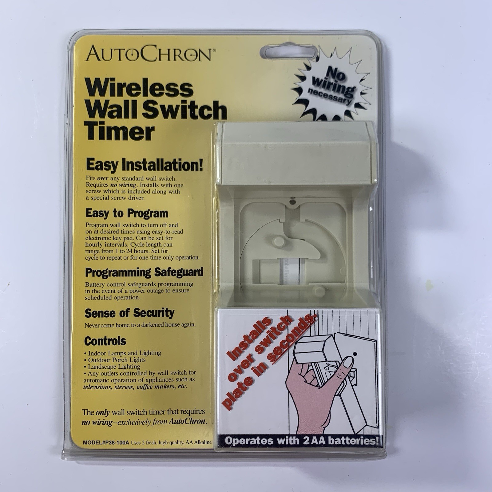 AutoChron Wireless Wall Switch Timer Programmable Wall Switch NEW # P38-100A