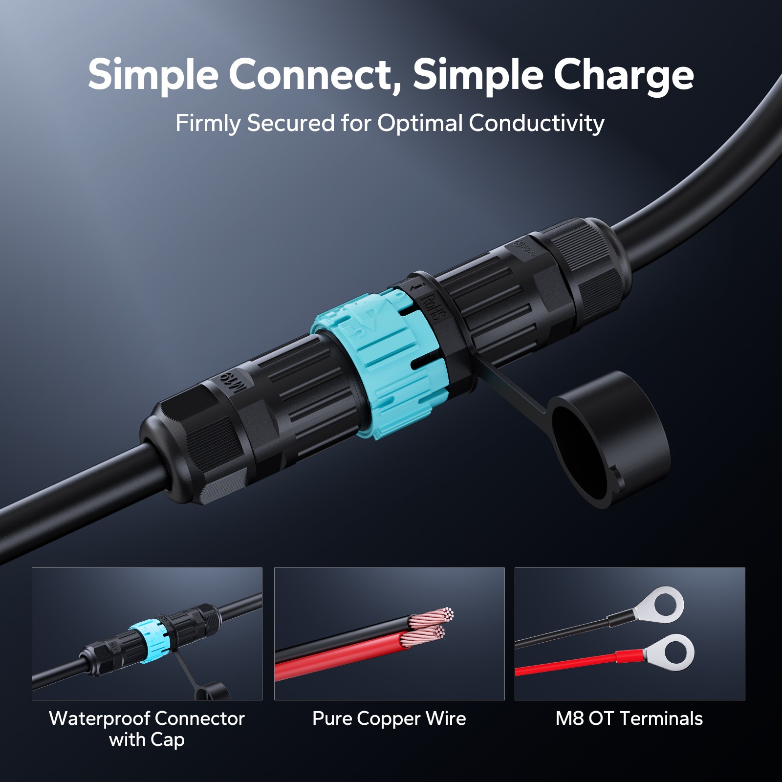LiTime Waterproof 14.6V 12V 10A LiFePO4 Onboard Charger for Marine-Refurbished