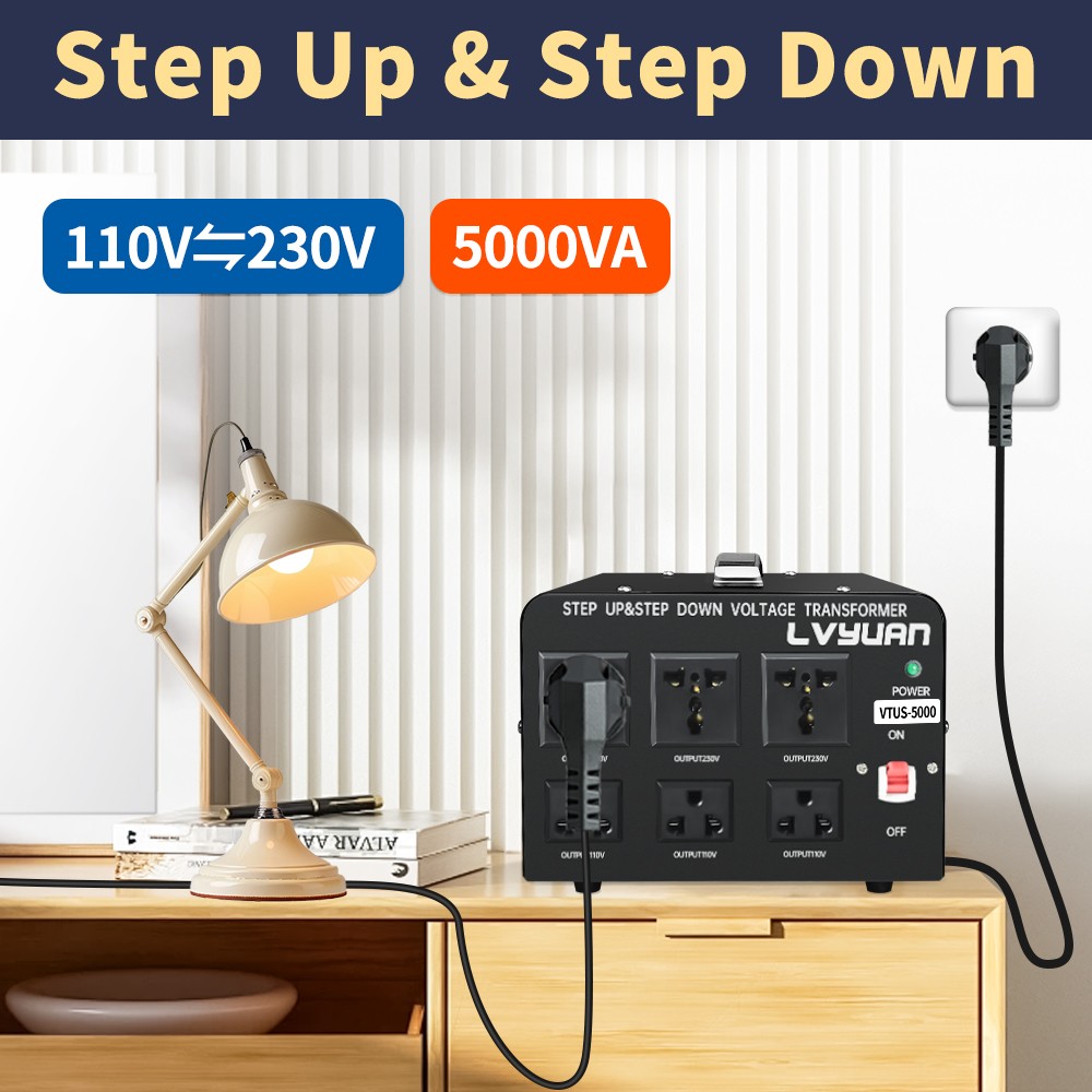 5000W Peak Step Up &Down Voltage Converter Transformer 110V to 220V 220V to 110V
