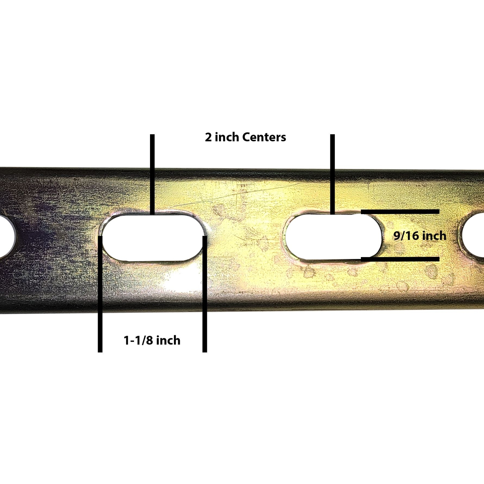 1-5/8 x 1-5/8 x 60 inches, Gold Galvanized Steel, Slotted Strut Channel