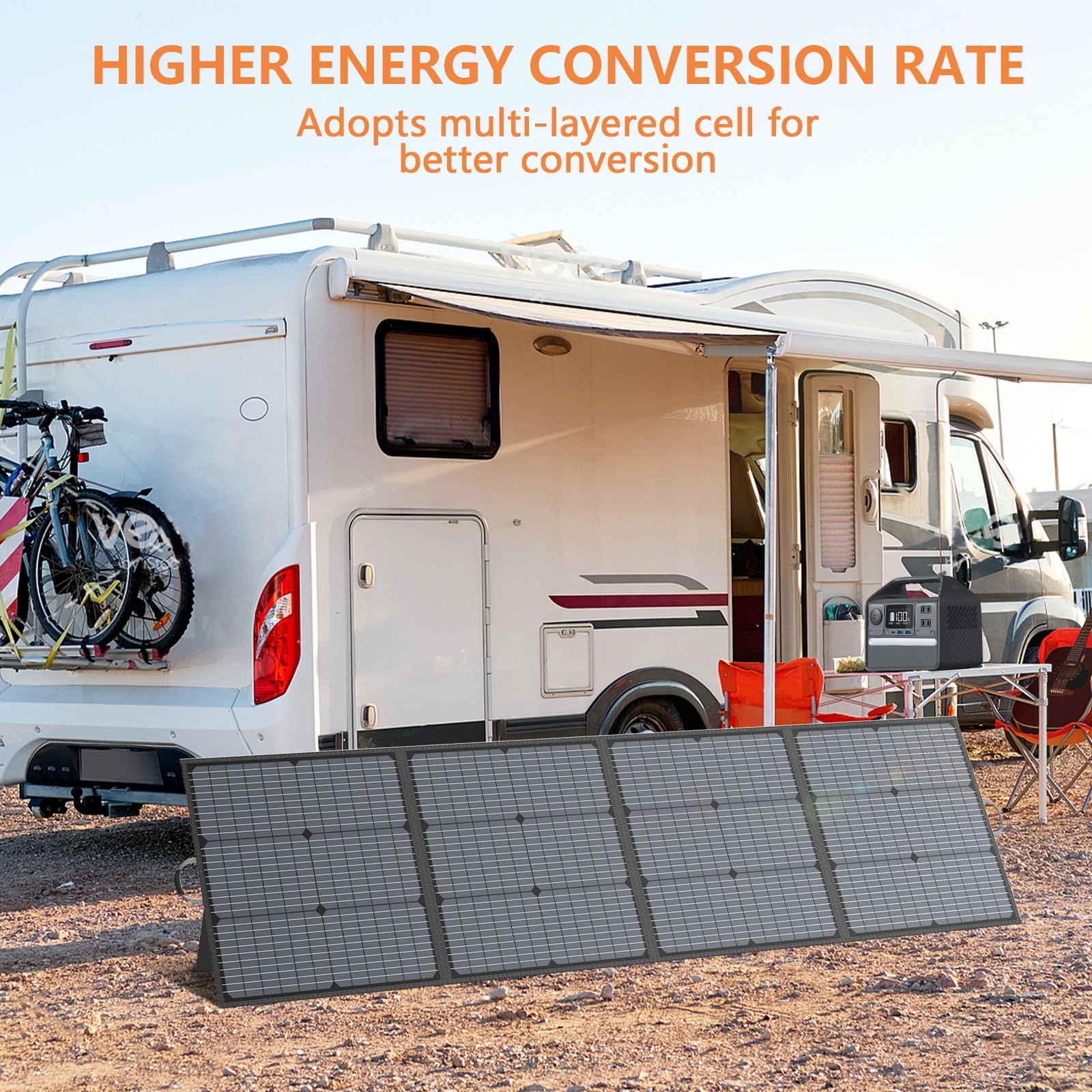 Lightweight Outdoor Solar Panel Kit 110W 220W IP67 Waterproof for Camping RV